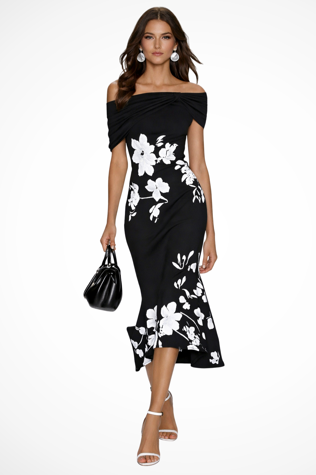 Off-Shoulder Floral Bodycon Dress