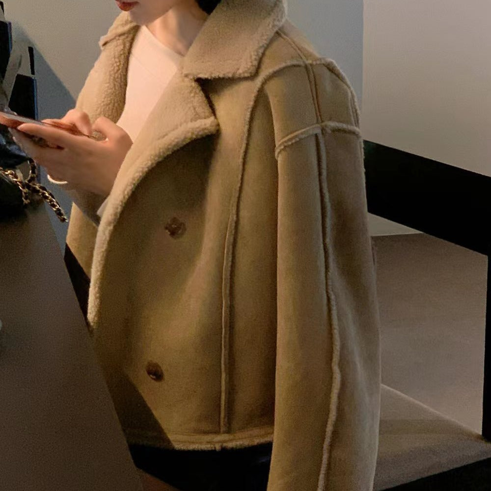 Women's Cosy Suede Sherpa Jacket