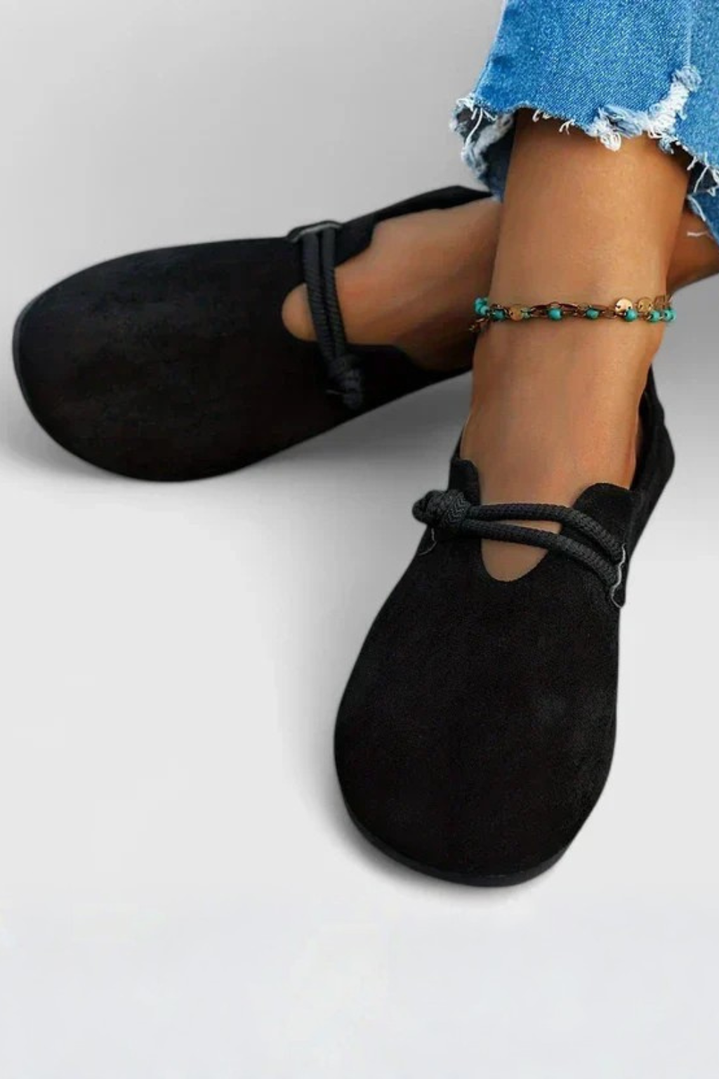 Women's Suede Rope Ballet Flats