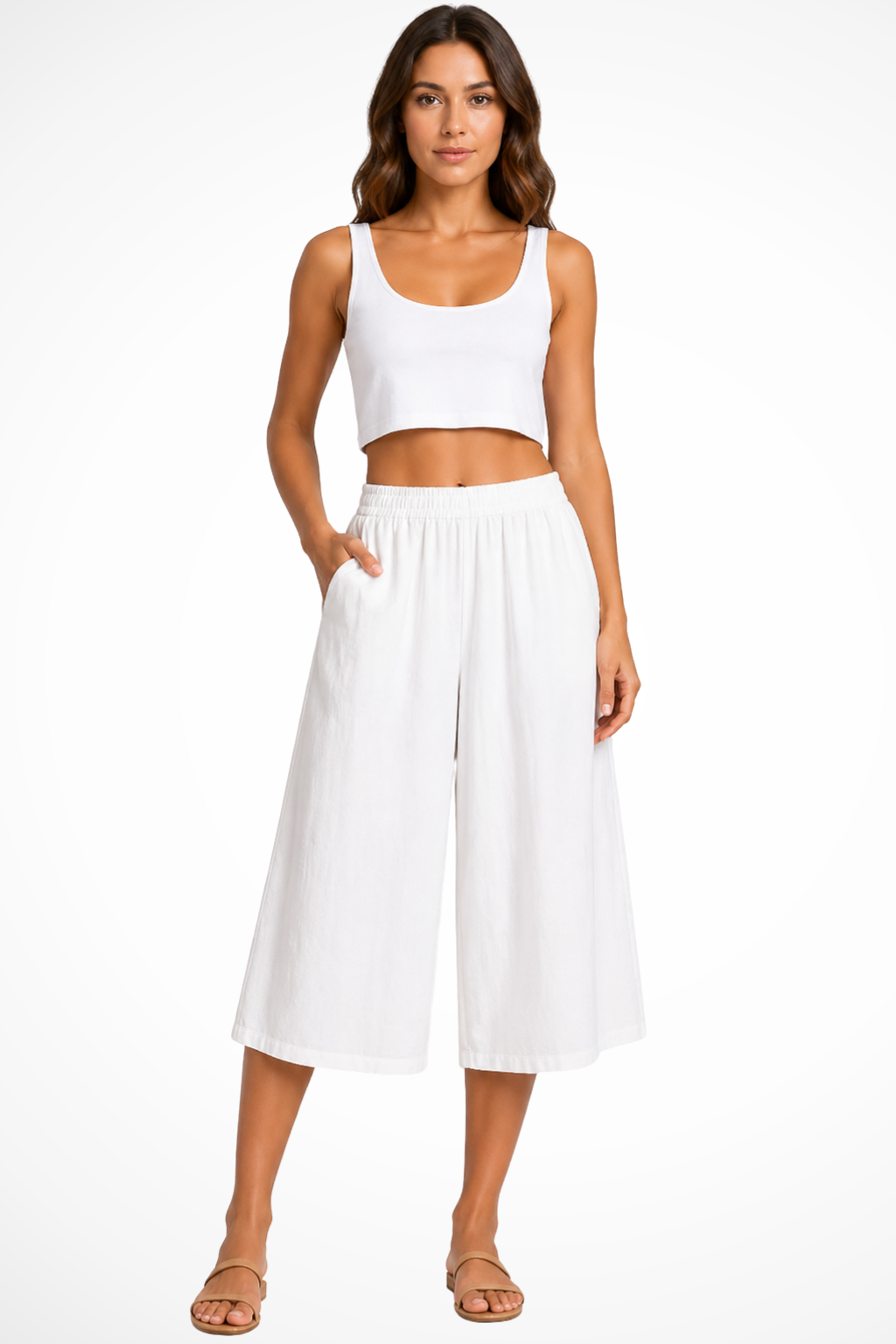 Women's Elasticated Wide Leg Trousers