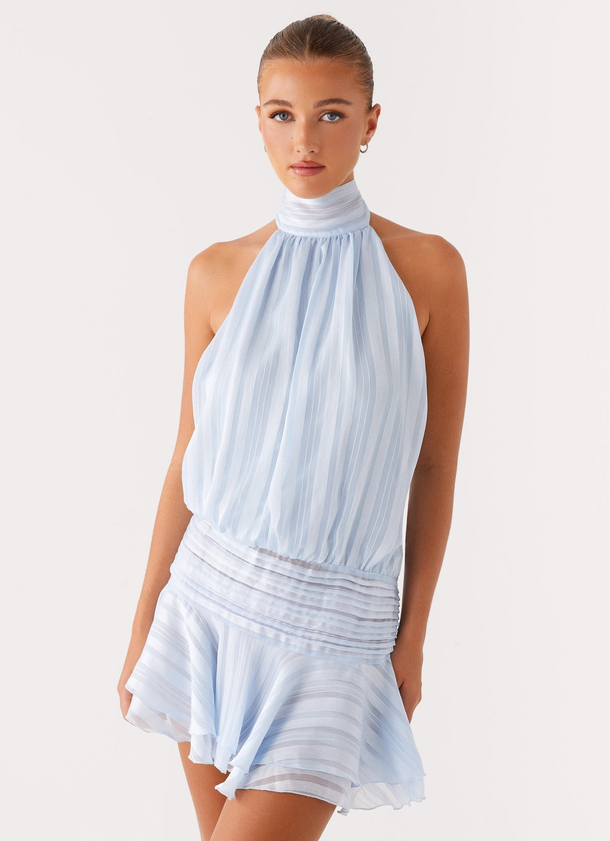 Women's Halter Neck Ruched Dress