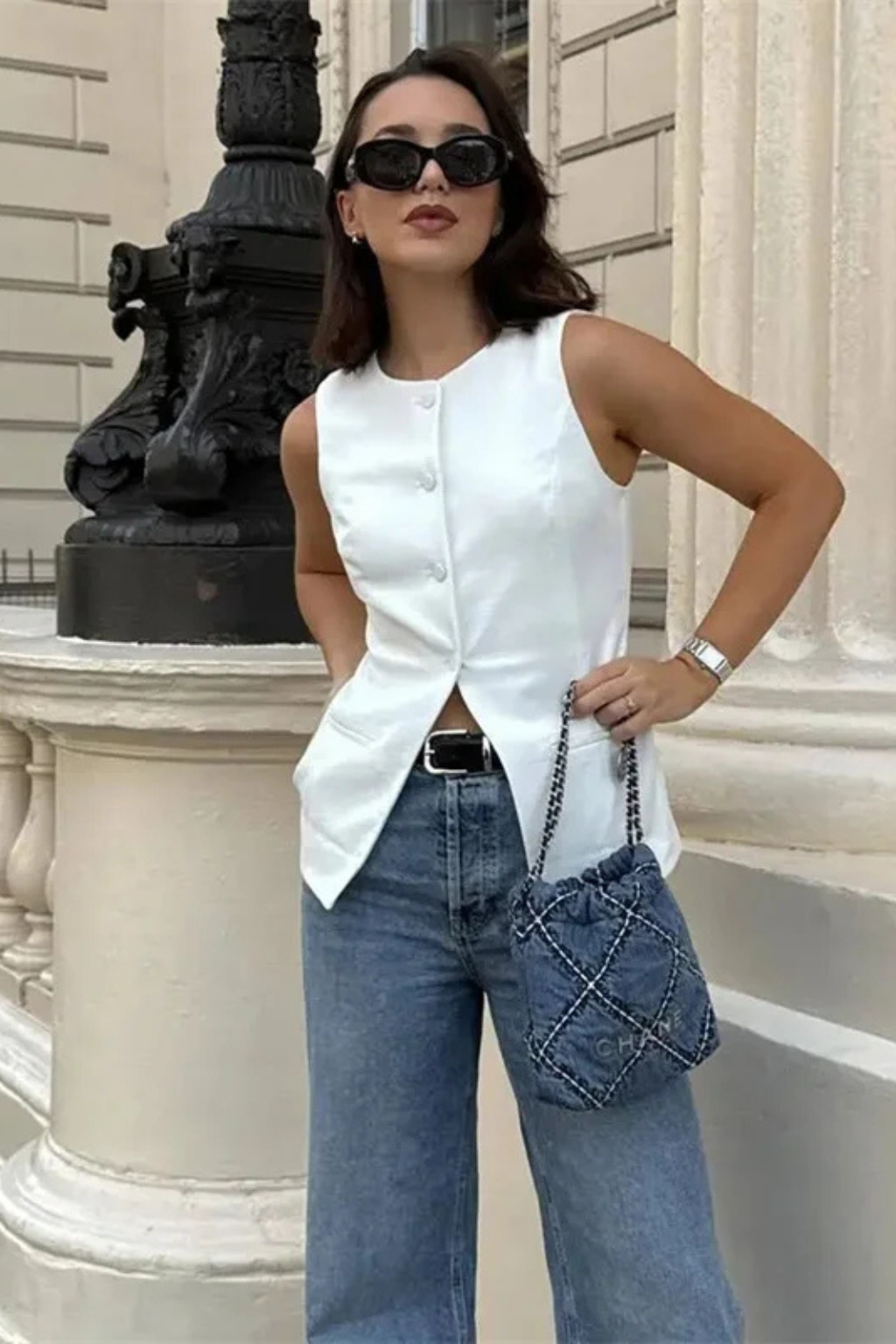 Women's Asymmetric Button Front Top
