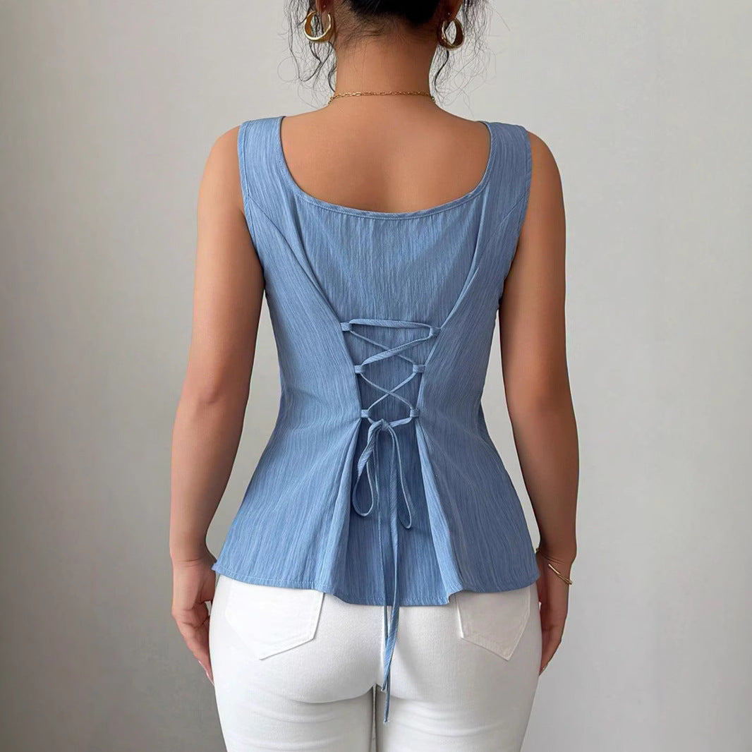 Women’s Square Neck Peplum Top
