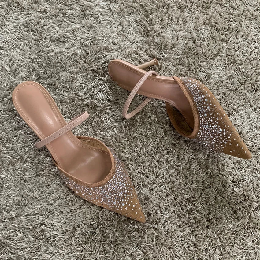 Women's Crystal Kitten Heel Pumps