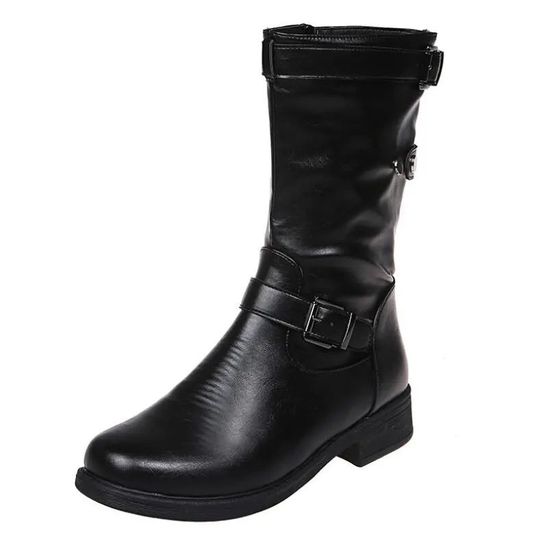 Women's Biker Buckle Ankle Boots