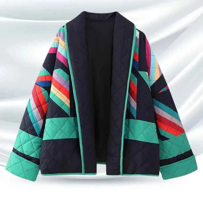 Women's Patchwork Plaid Vintage Jacket