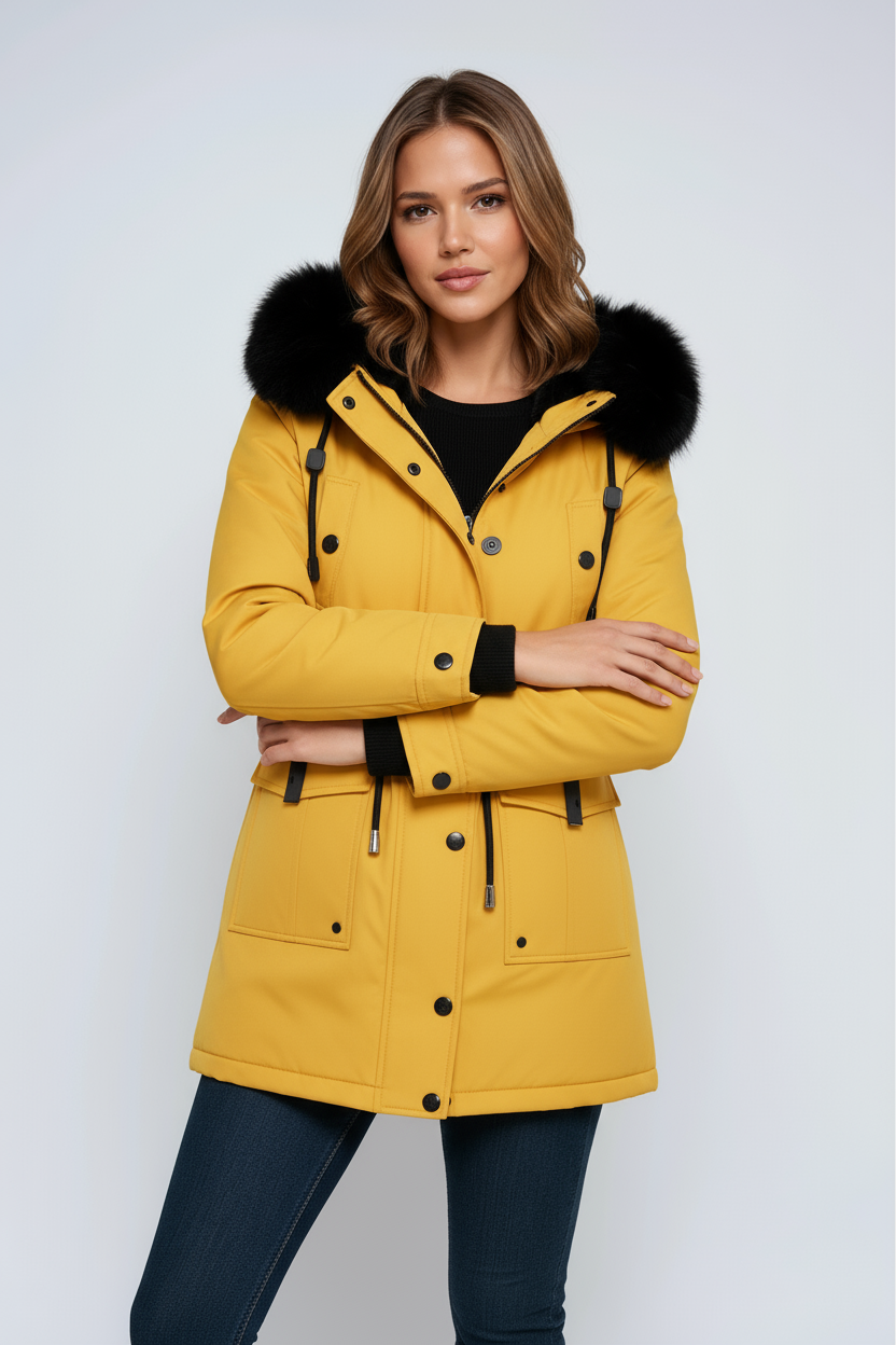Women's Fitted Faux Fur Jacket