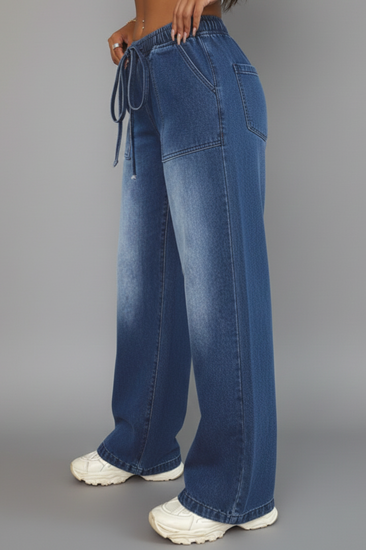 Women's Wide Leg Drawstring Trousers