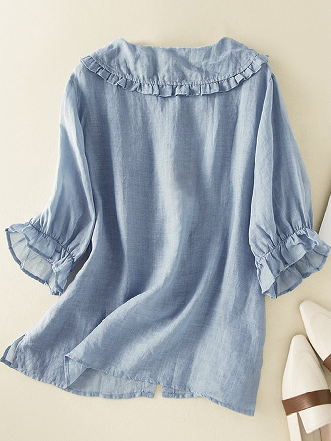 Women’s Loose Fit Ruffle Blouse