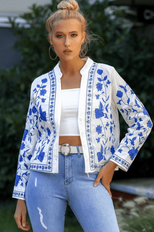 Floral Embroidered Blouse Shirt