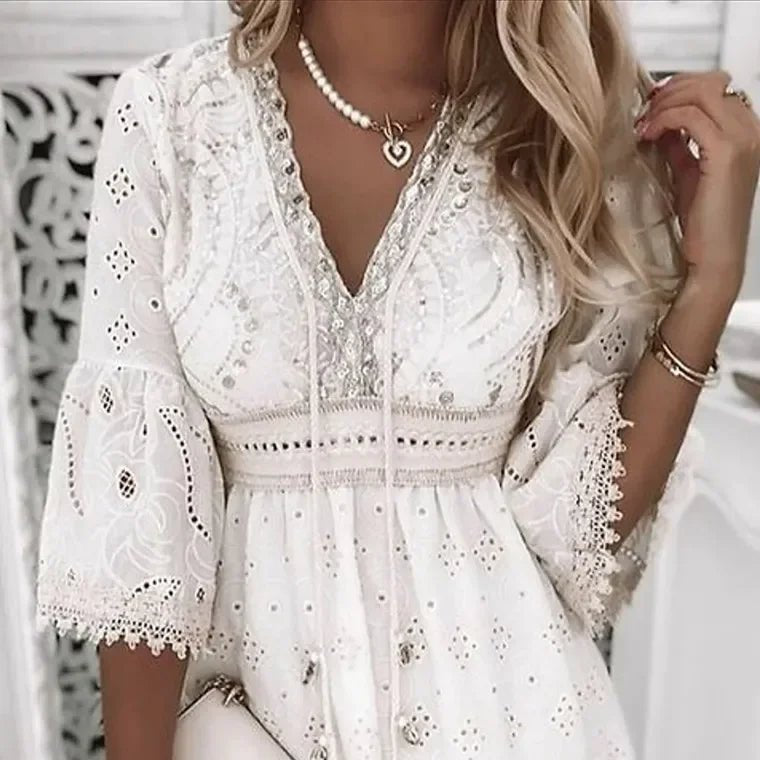 Women's Bell-Sleeve Mini Dress