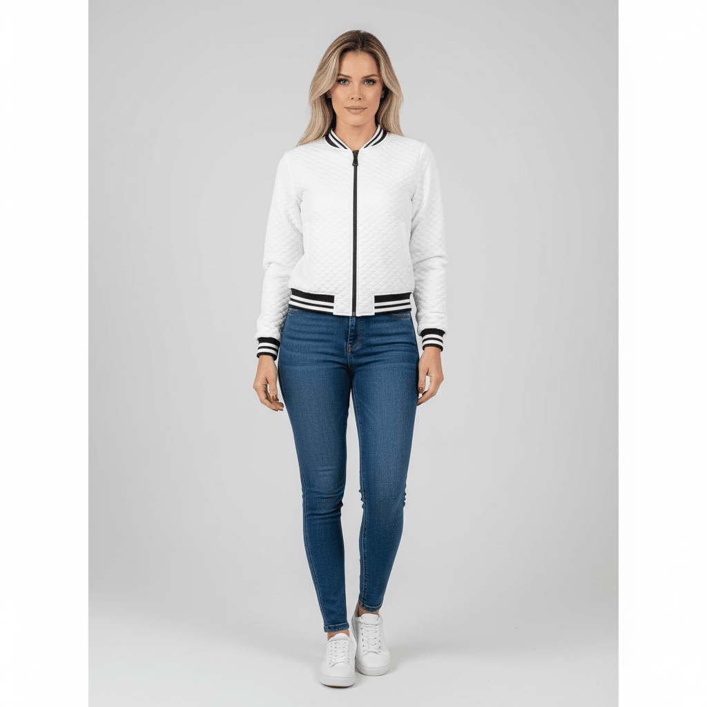 Women's Sporty Zip-Up Bomber Jacket