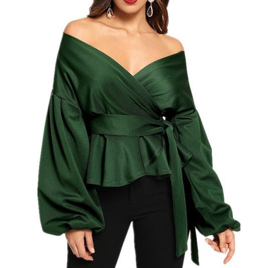 Off The Shoulder Wrap Blouse Shirt