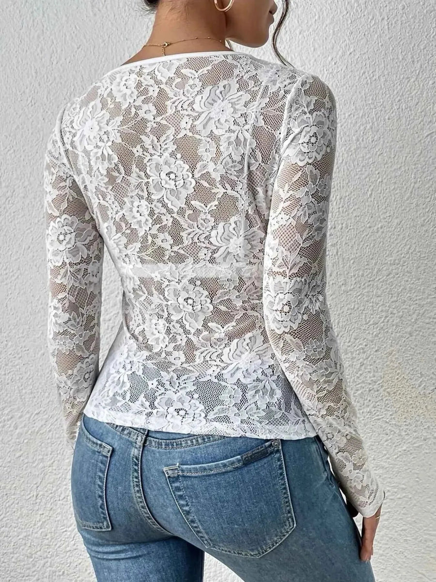 Women's Sheer Lace Top