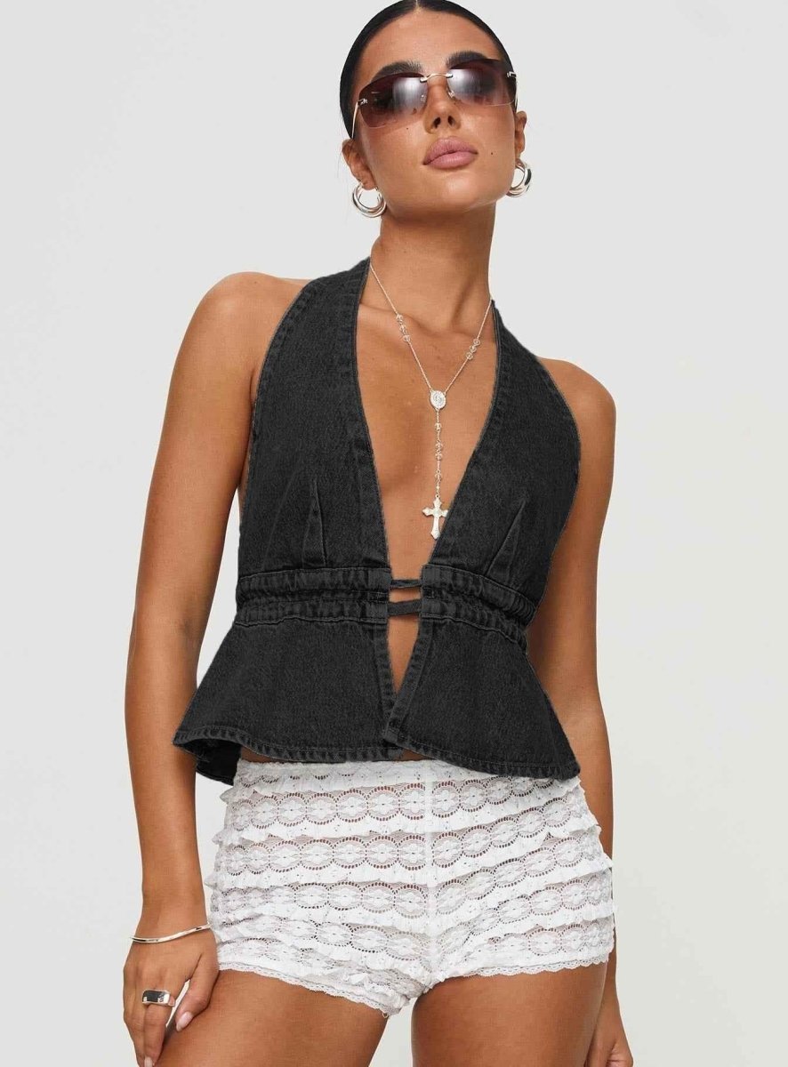 Women's Backless Halter Neck Top