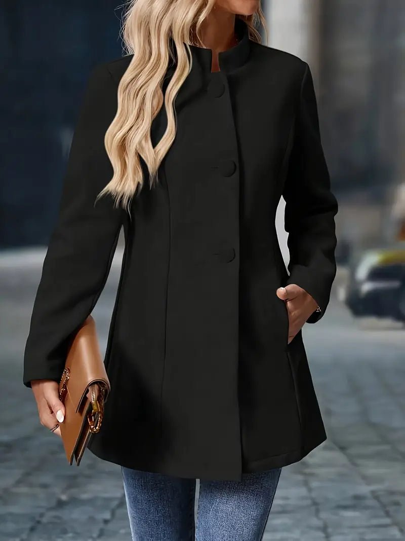 Women's Mid-Length Stand Collar Coat
