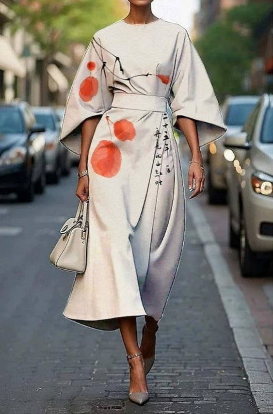 Women's Embroidered Formal Midi Dress