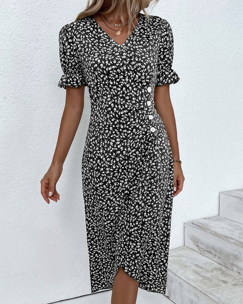 Women’s Elegant Floral Wrap Dress