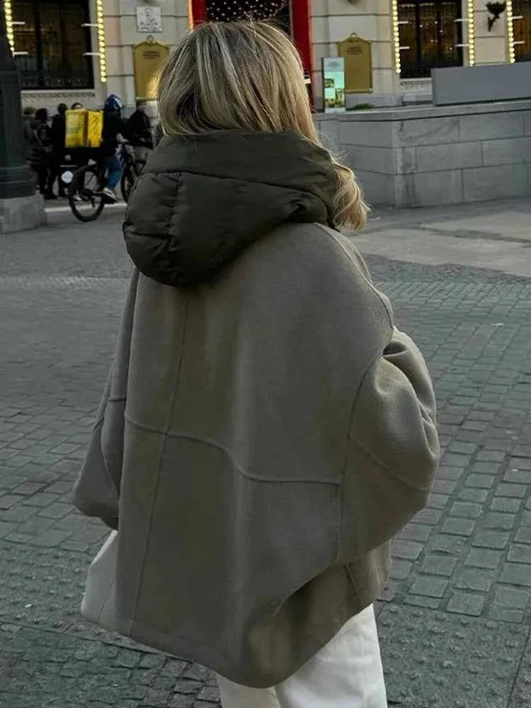 Women's Hooded Oversized Quilted Jacket