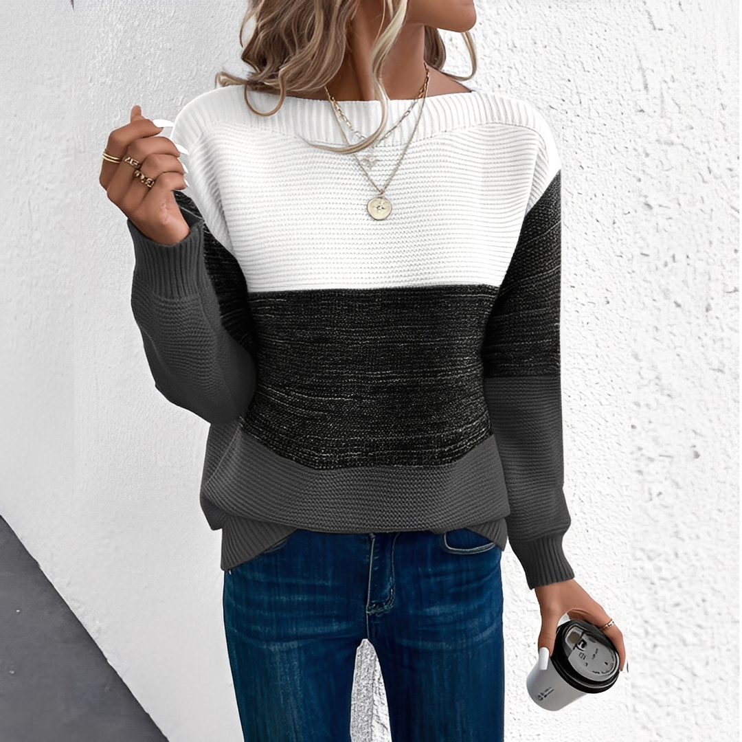 Women's Colourblock Knit Casual Jumper