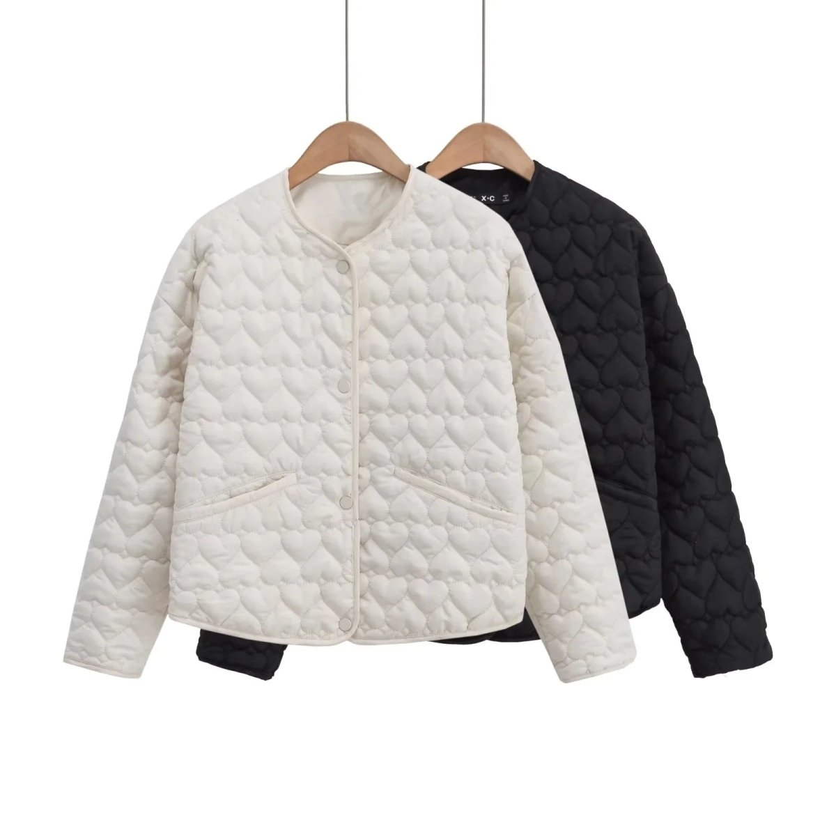 Women's Heart Print Quilted Jacket
