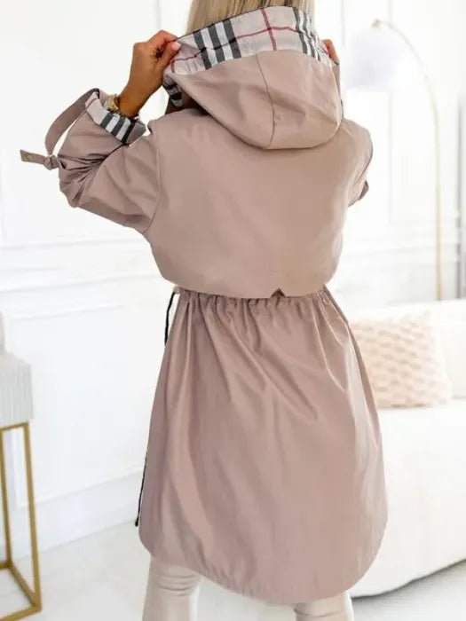 Women's Hooded Waterproof Trench Coat