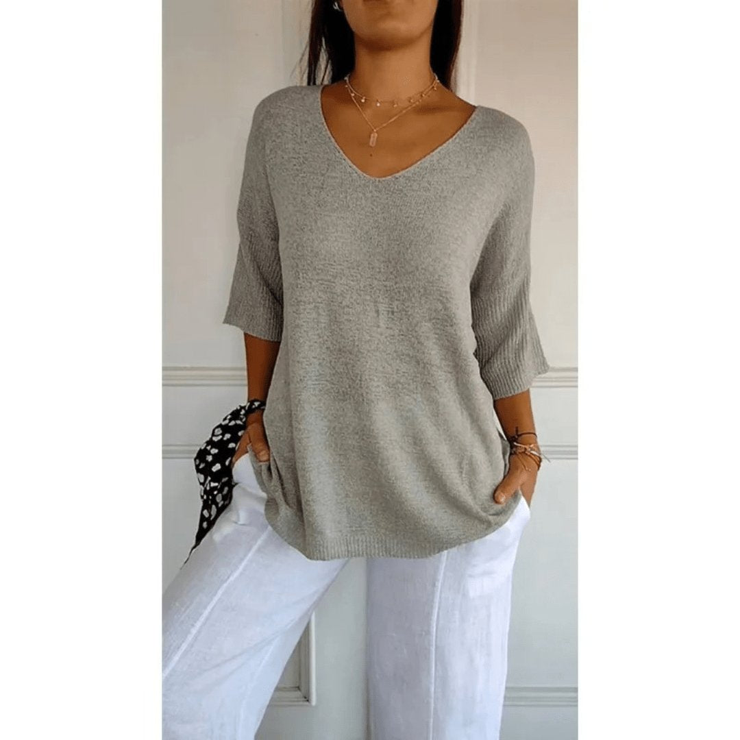 Women’s Linen V Neck Blouse