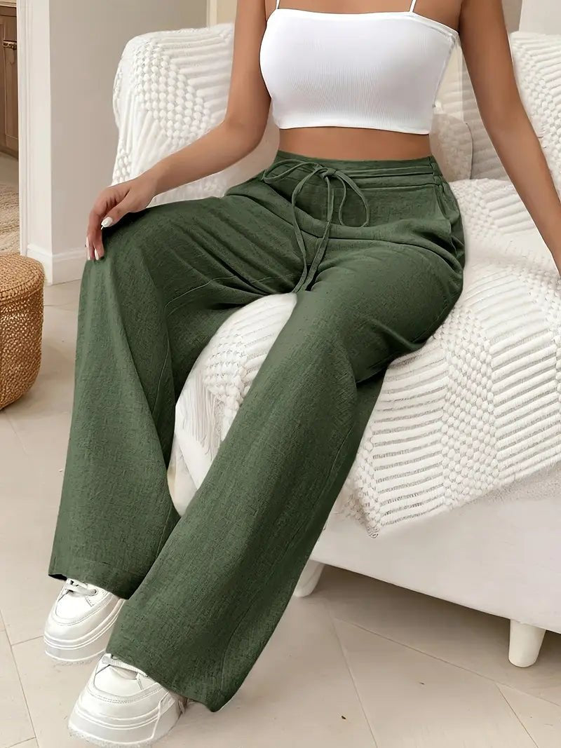 Women’s Drawstring Wide Leg Trousers
