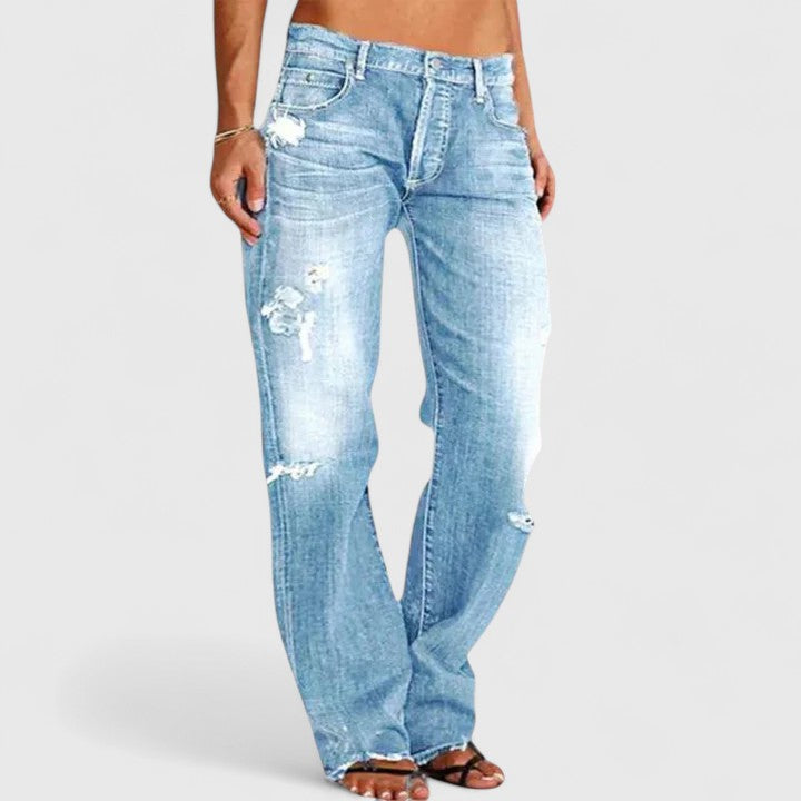 Women’s Distressed Straight Leg Jeans