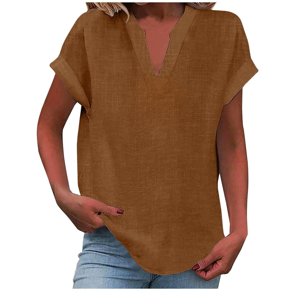 Women's V-Neck Relaxed Blouse