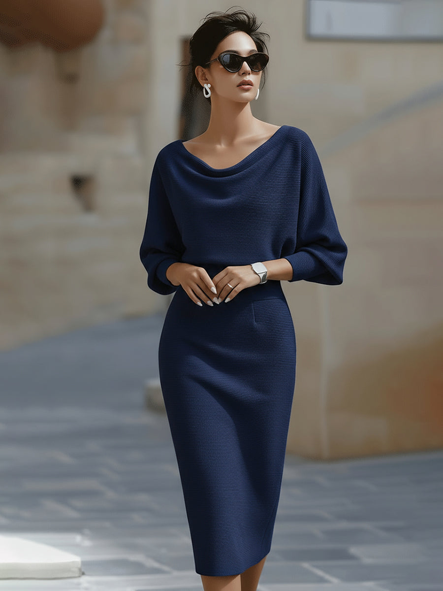 Women's Bodycon Batwing Midi Dress