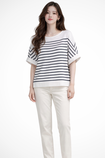 Women's Oversized Striped Casual Top