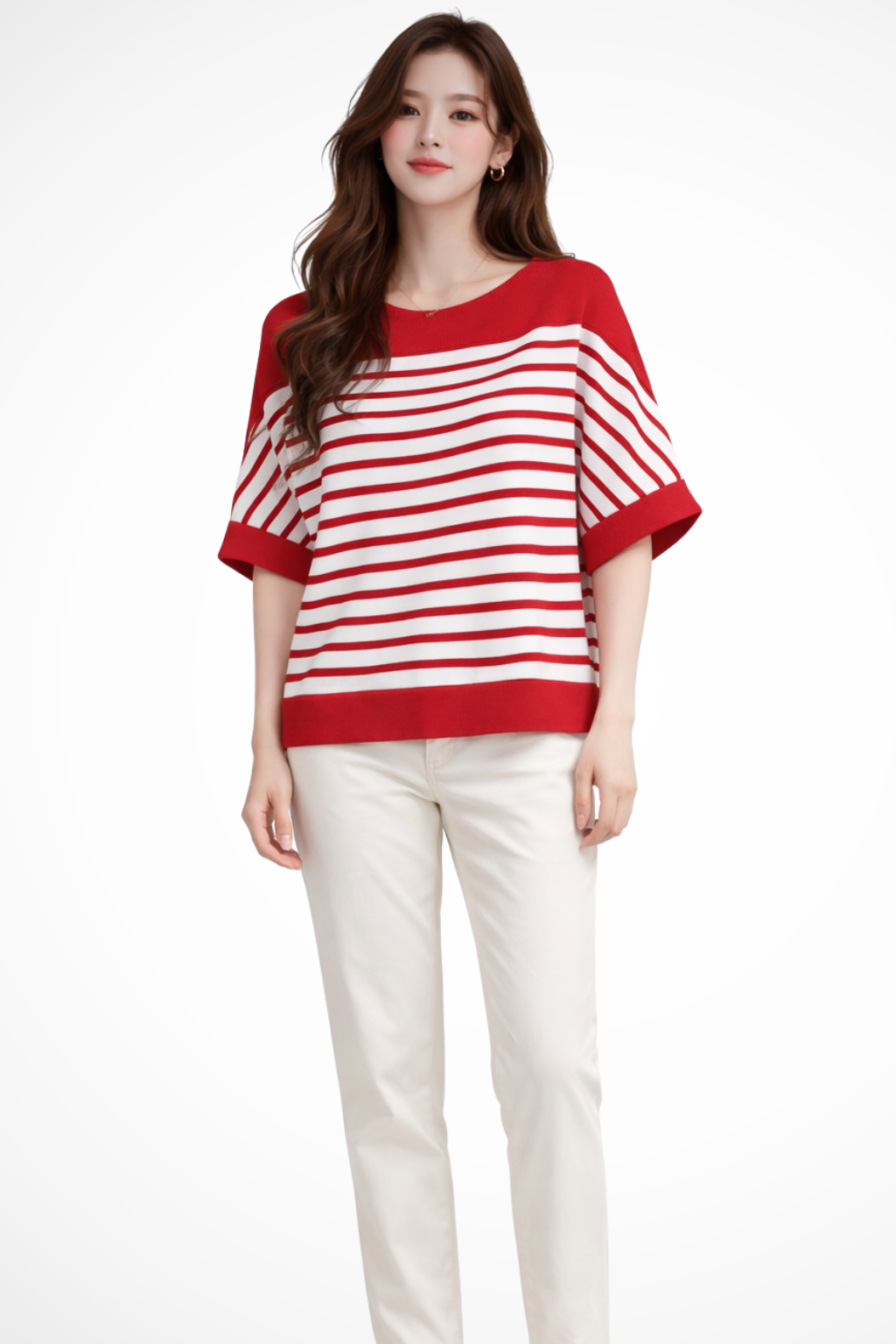 Women's Oversized Striped Casual Top