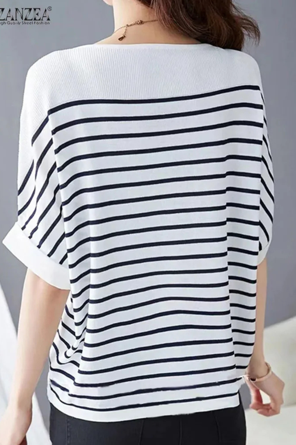 Women's Oversized Striped Casual Top