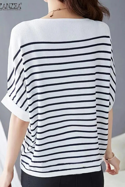 Women's Oversized Striped Casual Top
