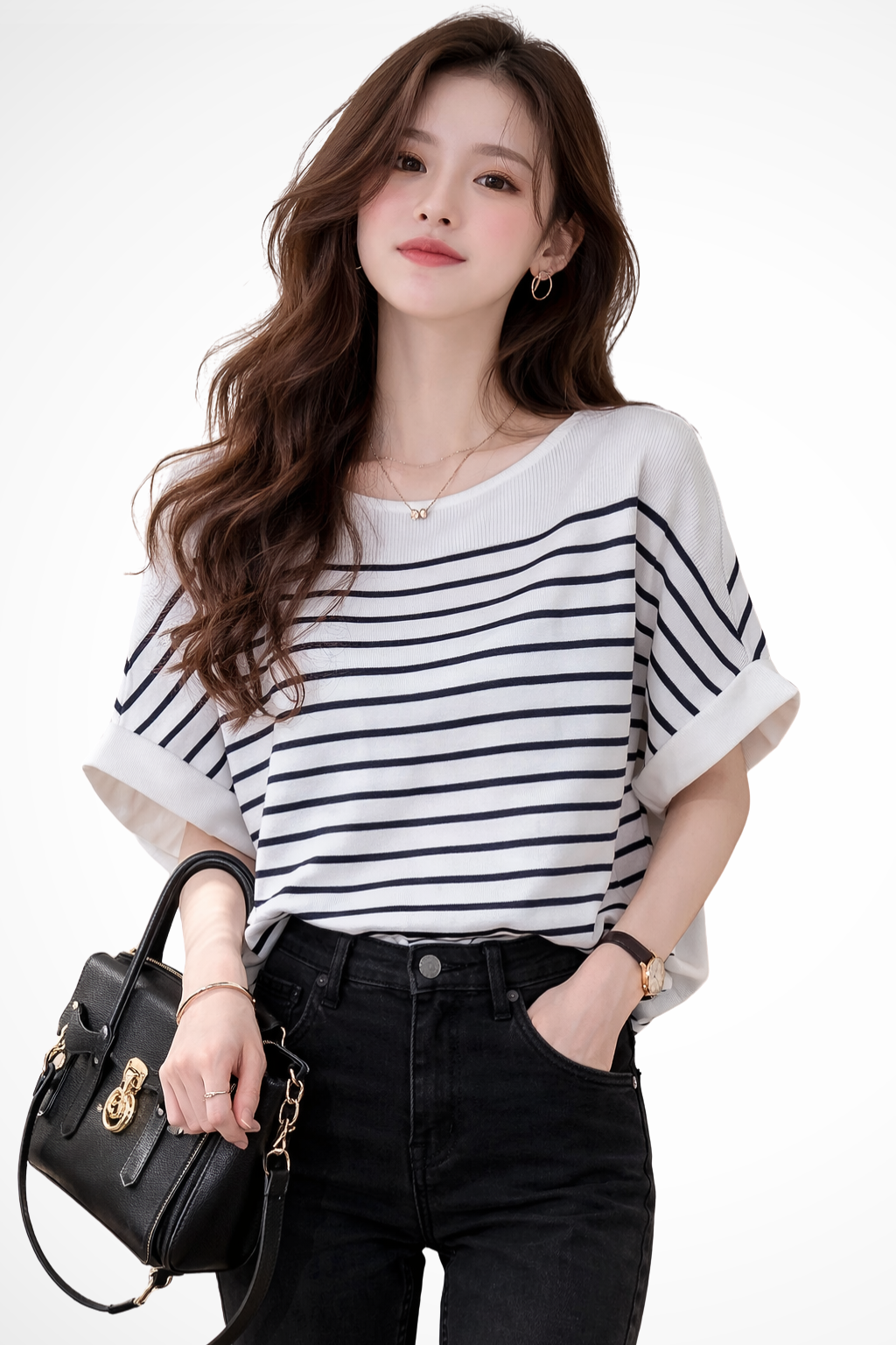Women's Oversized Striped Casual Top