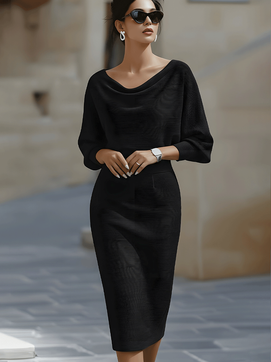 Women's Bodycon Batwing Midi Dress