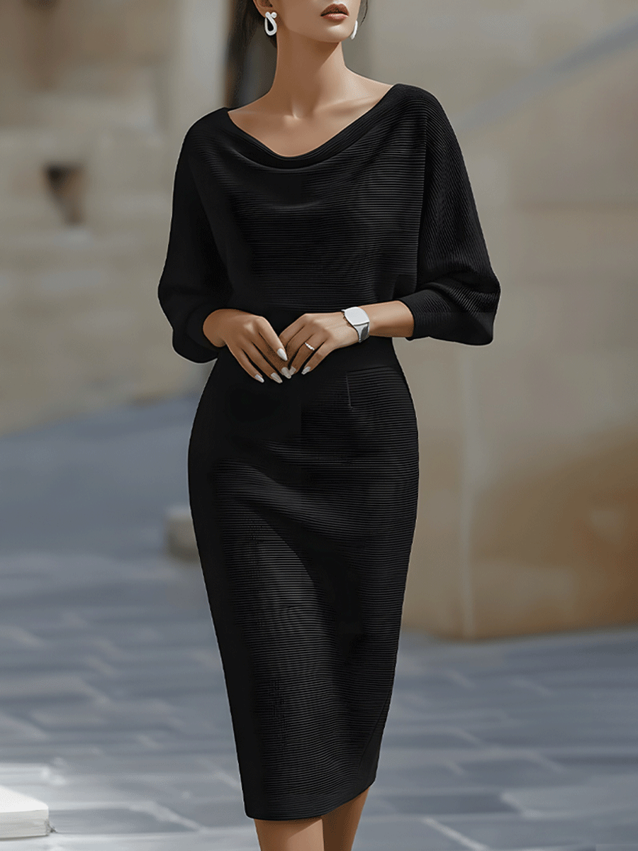 Women's Bodycon Batwing Midi Dress