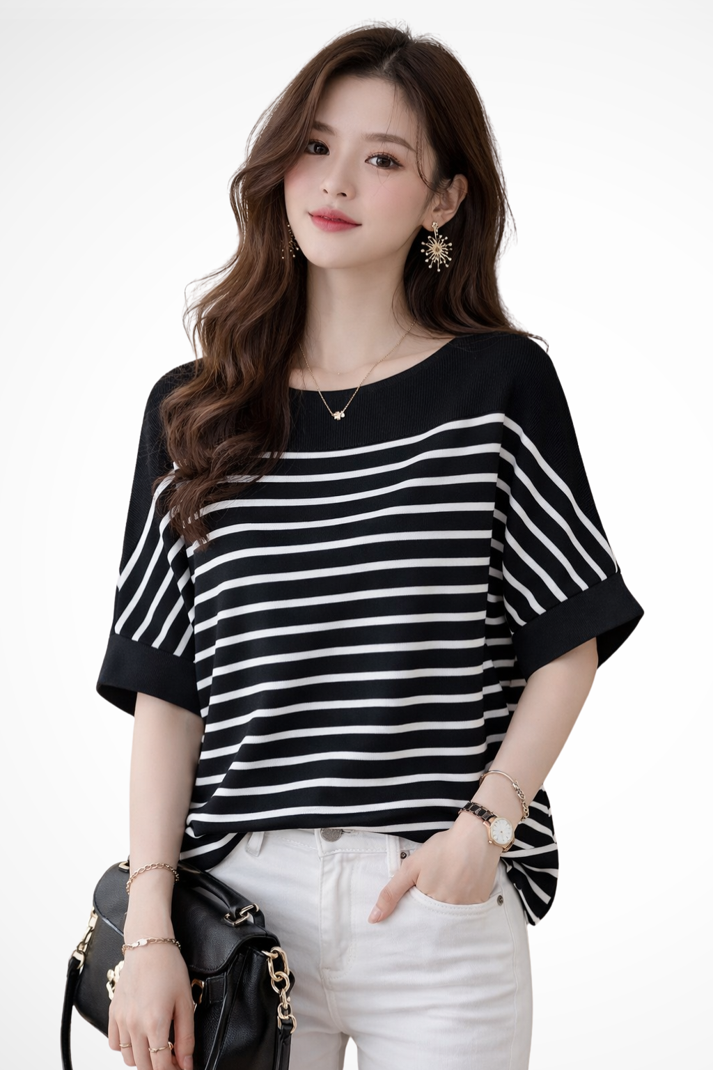 Women's Oversized Striped Casual Top