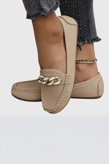Women's Chain Detail Slip On Loafers