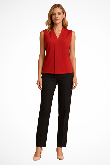 Women's Sleeveless Pleat Front Blouse