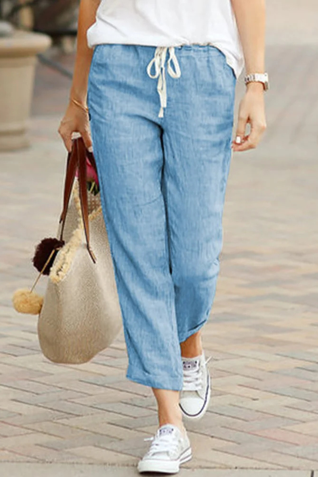 Women's Linen Cropped Trousers