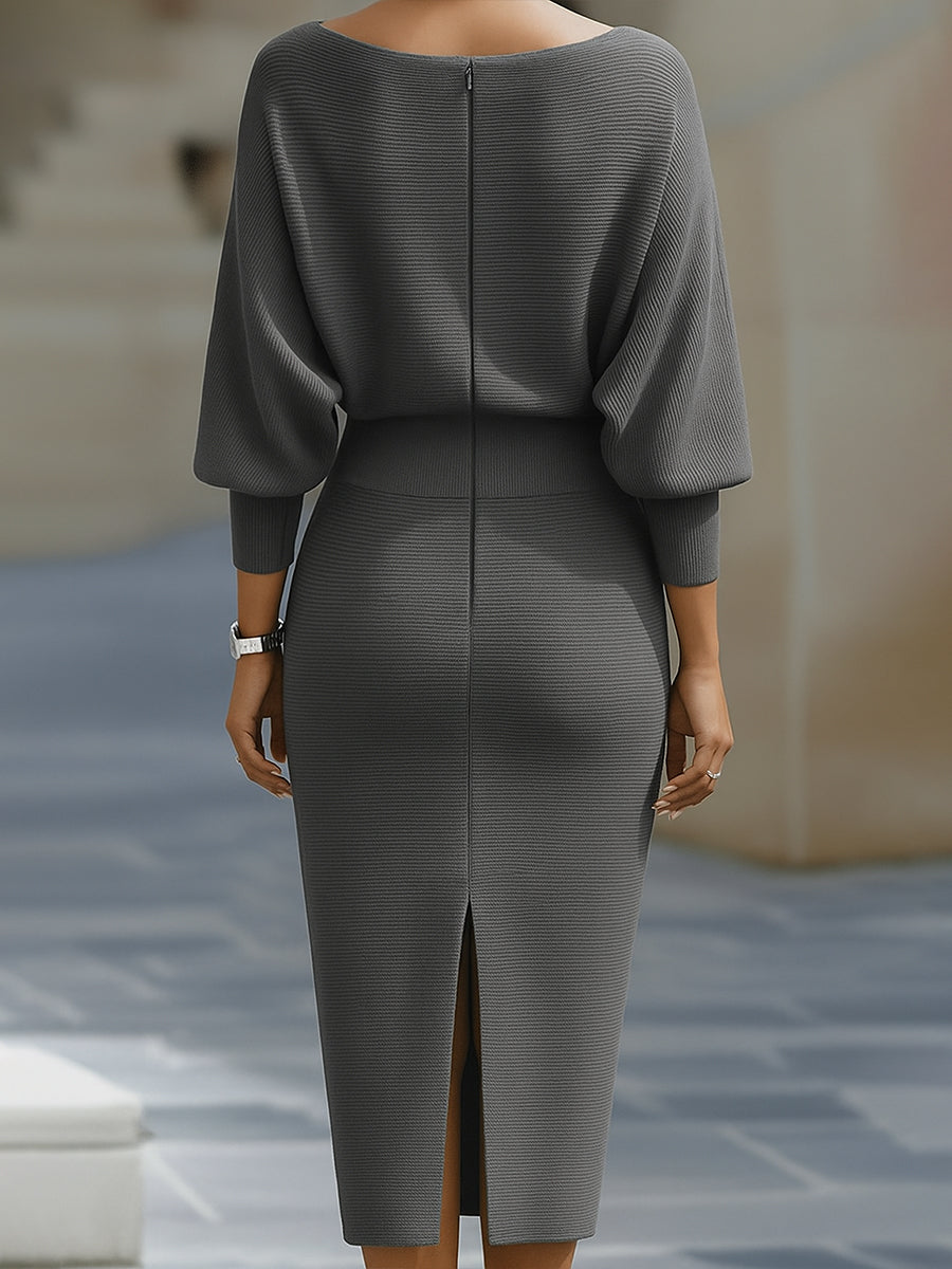 Women's Bodycon Batwing Midi Dress