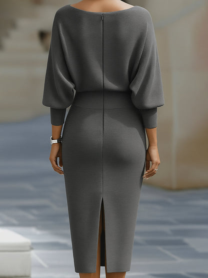 Women's Bodycon Batwing Midi Dress