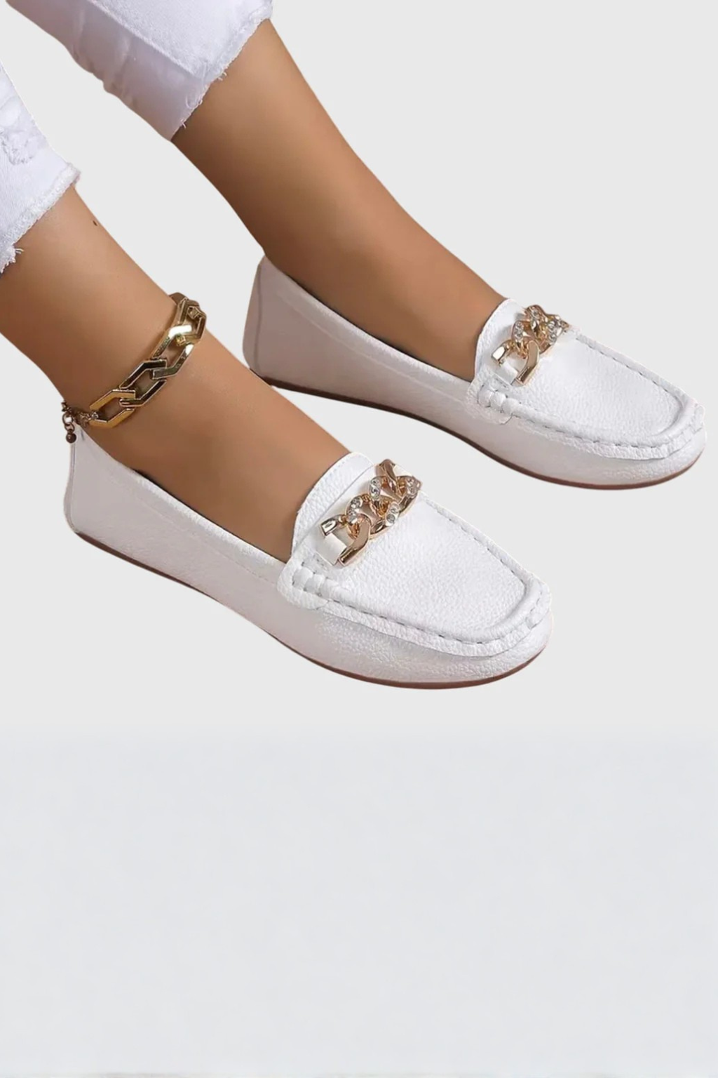 Women's Chain Detail Slip On Loafers