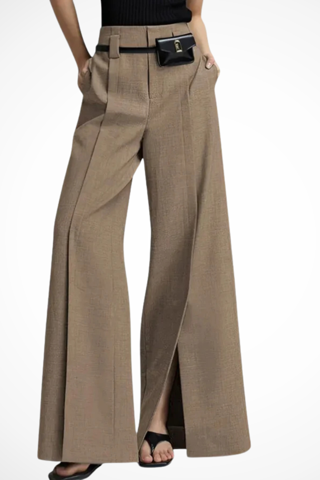 Women's Pleated Belted Tailored Trousers