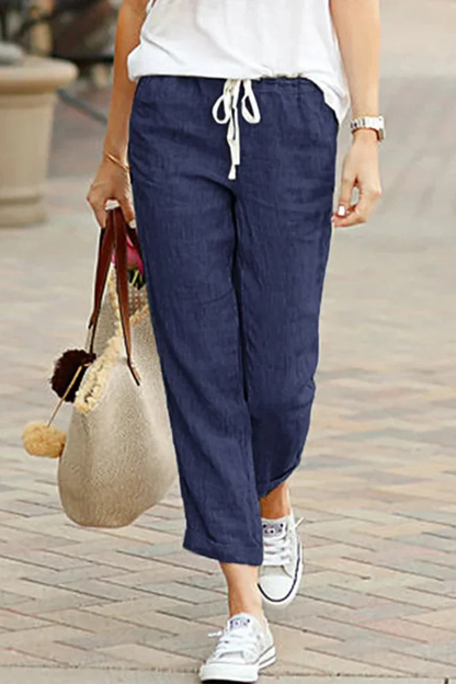 Women's Linen Cropped Trousers