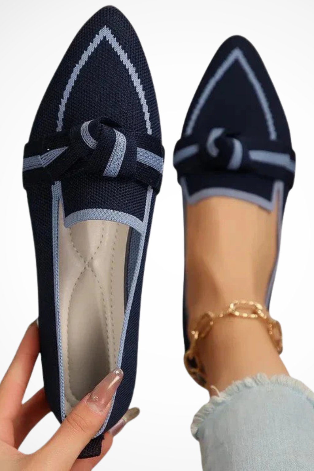 Women's Contrast Trim Flat Loafers
