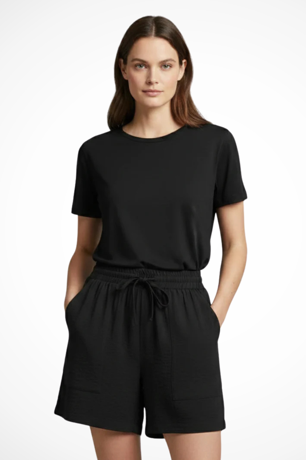 Women's Textured Drawstring Casual Shorts