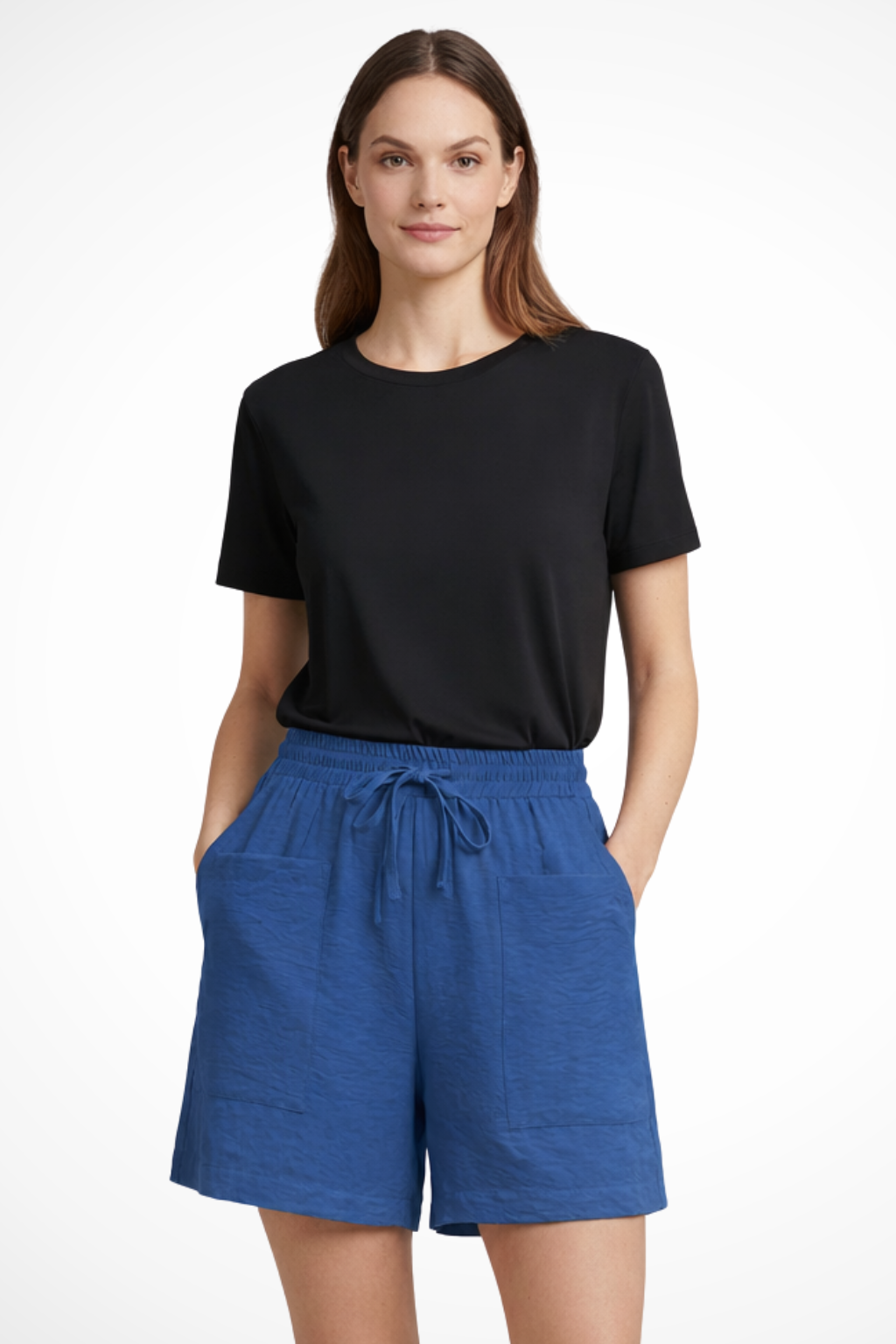 Women's Textured Drawstring Casual Shorts